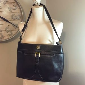 Vintage Etienne Aigner black leather organizer  bag